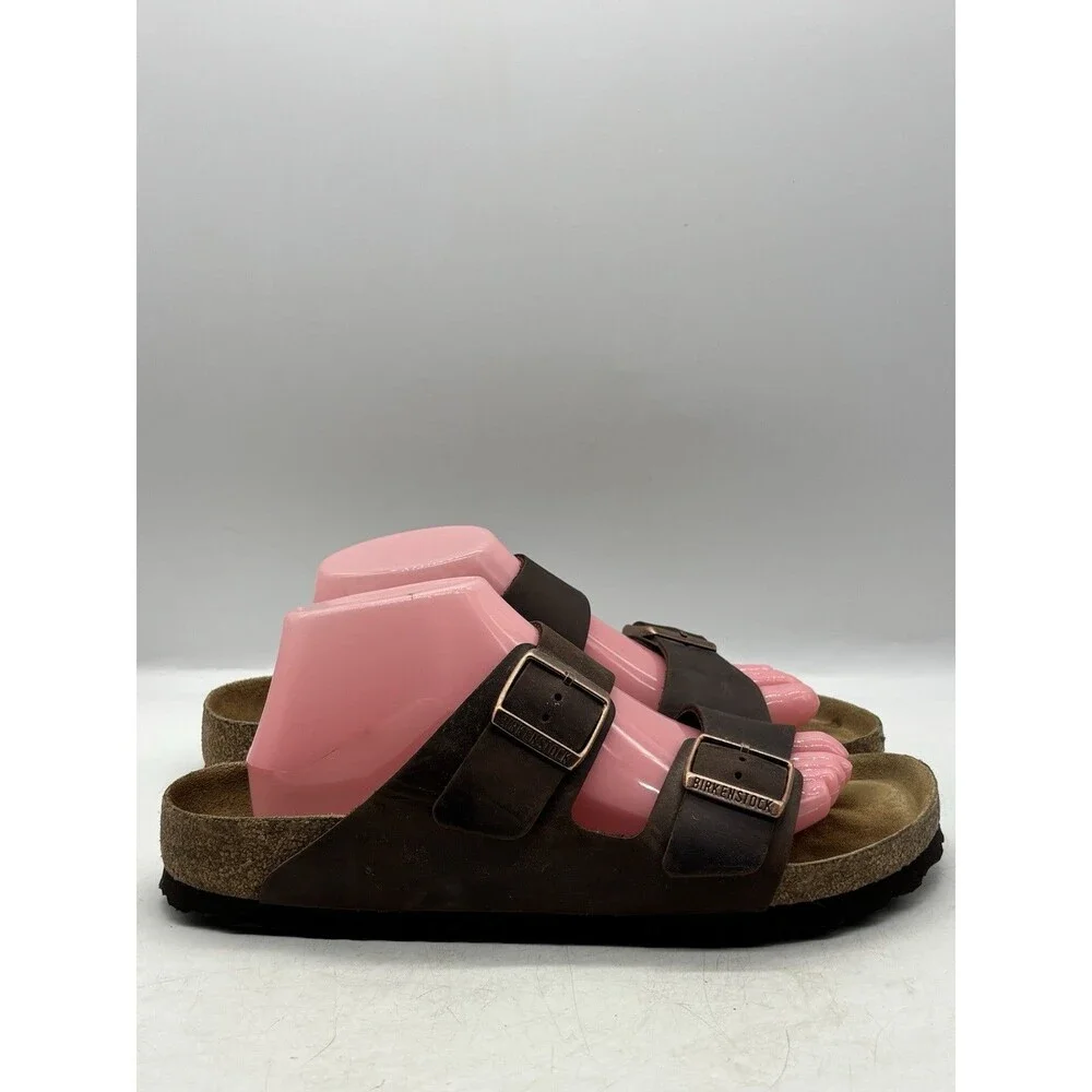 Birkenstock Arizona Leather Mocha Soft Footbed Sandals Shoes Women’s 11 Mens 9